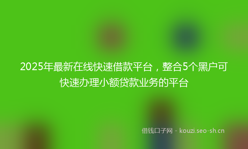 2025年最新在线快速借款平台，整合5个黑户可快速办理小额贷款业务的平台