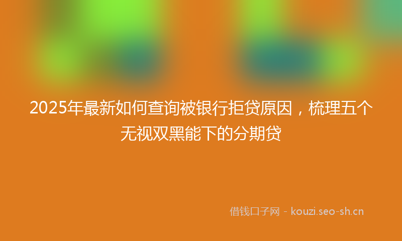 2025年最新如何查询被银行拒贷原因，梳理五个无视双黑能下的分期贷