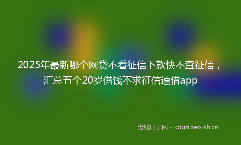 2025年最新哪个网贷不看征信下款快不查征信，汇总五个20岁借钱不求征信速借app