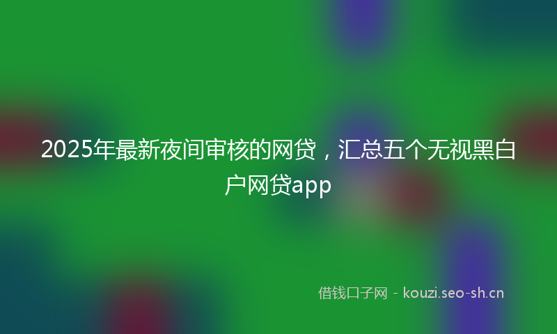 2025年最新夜间审核的网贷，汇总五个无视黑白户网贷app