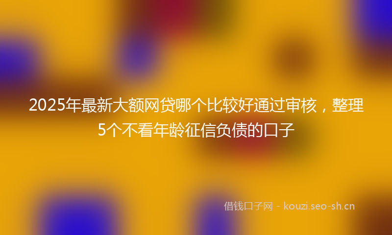 2025年最新大额网贷哪个比较好通过审核，整理5个不看年龄征信负债的口子