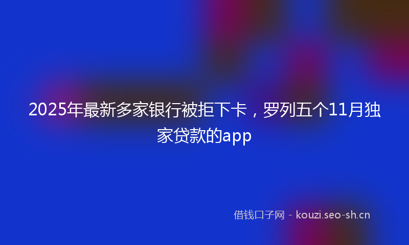 2025年最新多家银行被拒下卡，罗列五个11月独家贷款的app
