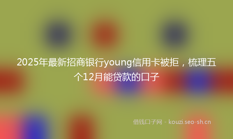 2025年最新招商银行young信用卡被拒，梳理五个12月能贷款的口子