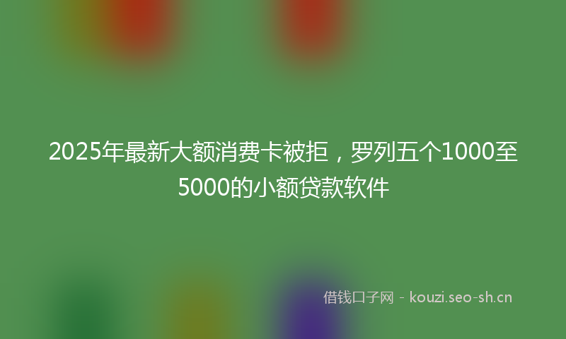 2025年最新大额消费卡被拒，罗列五个1000至5000的小额贷款软件