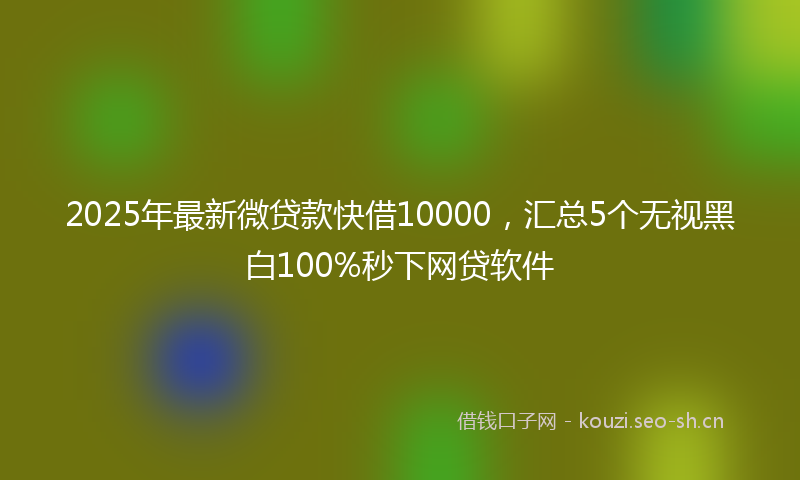 2025年最新微贷款快借10000，汇总5个无视黑白100%秒下网贷软件