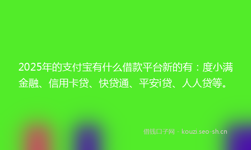 2025年的支付宝有什么借款平台新的有：度小满金融、信用卡贷、快贷通、平安i贷、人人贷等。