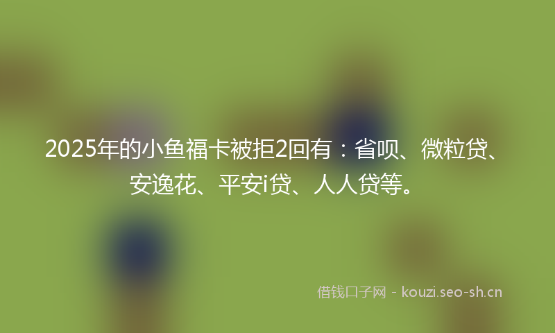 2025年的小鱼福卡被拒2回有：省呗、微粒贷、安逸花、平安i贷、人人贷等。