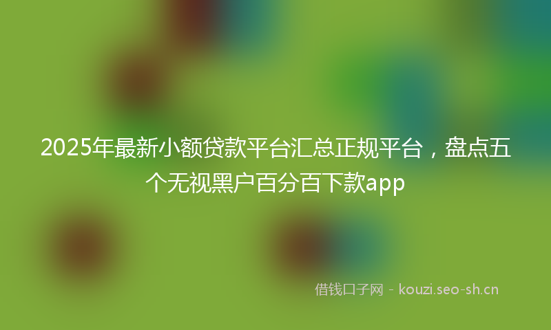 2025年最新小额贷款平台汇总正规平台，盘点五个无视黑户百分百下款app