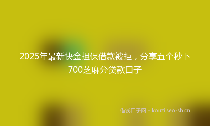 2025年最新快金担保借款被拒，分享五个秒下700芝麻分贷款口子