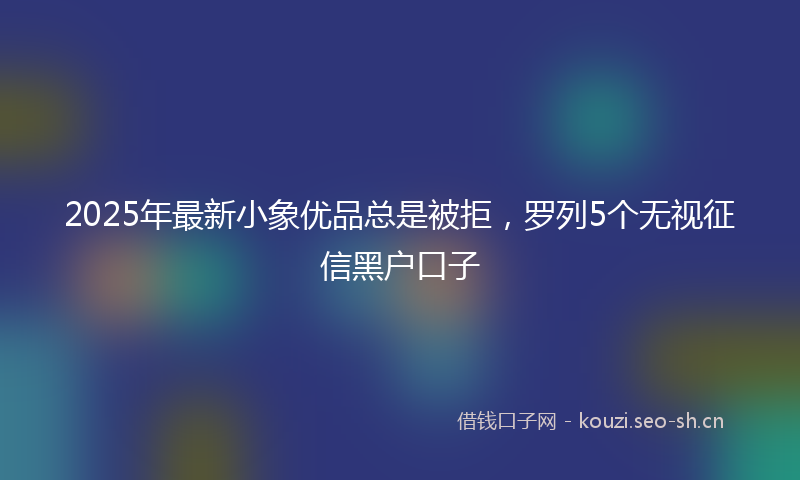 2025年最新小象优品总是被拒，罗列5个无视征信黑户口子