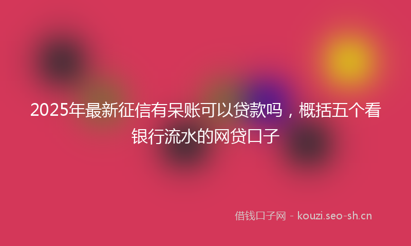 2025年最新征信有呆账可以贷款吗，概括五个看银行流水的网贷口子