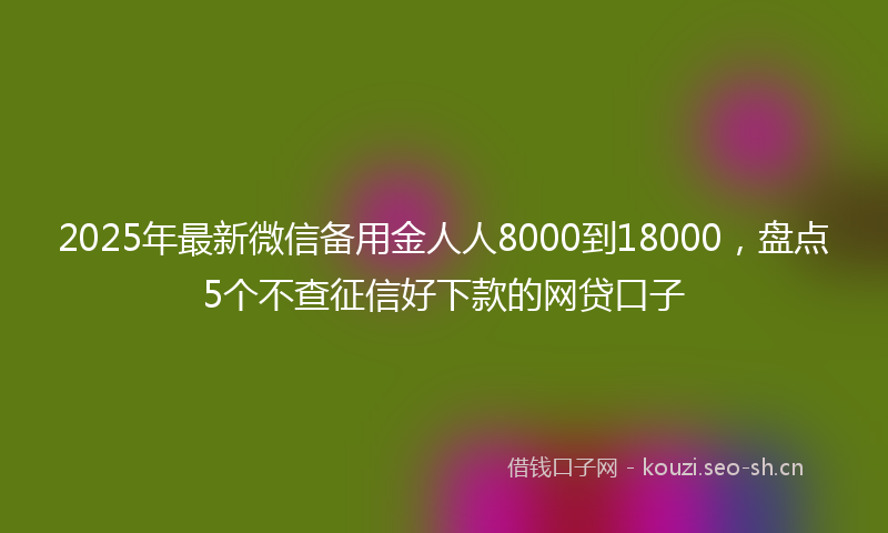 2025年最新微信备用金人人8000到18000，盘点5个不查征信好下款的网贷口子