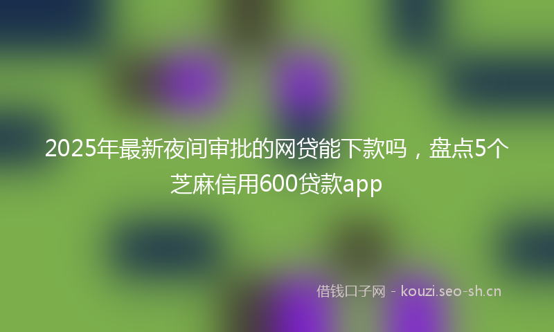 2025年最新夜间审批的网贷能下款吗，盘点5个芝麻信用600贷款app