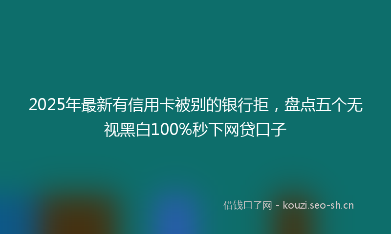 2025年最新有信用卡被别的银行拒，盘点五个无视黑白100%秒下网贷口子