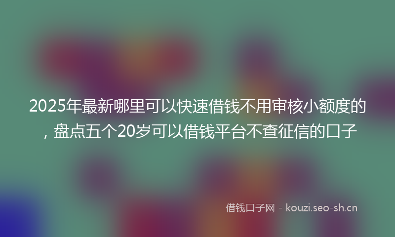 2025年最新哪里可以快速借钱不用审核小额度的，盘点五个20岁可以借钱平台不查征信的口子