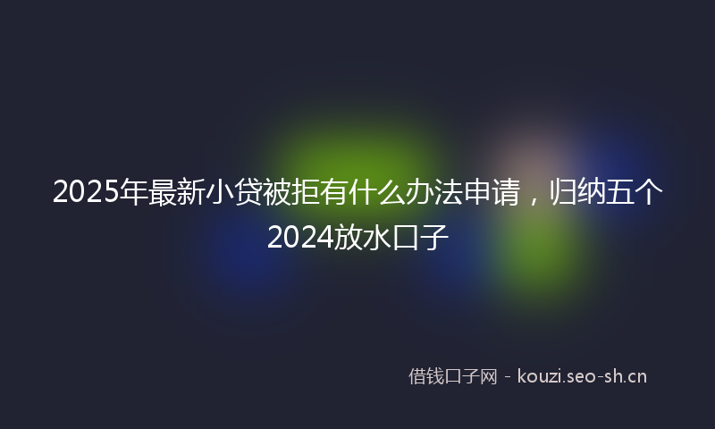 2025年最新小贷被拒有什么办法申请，归纳五个2024放水口子