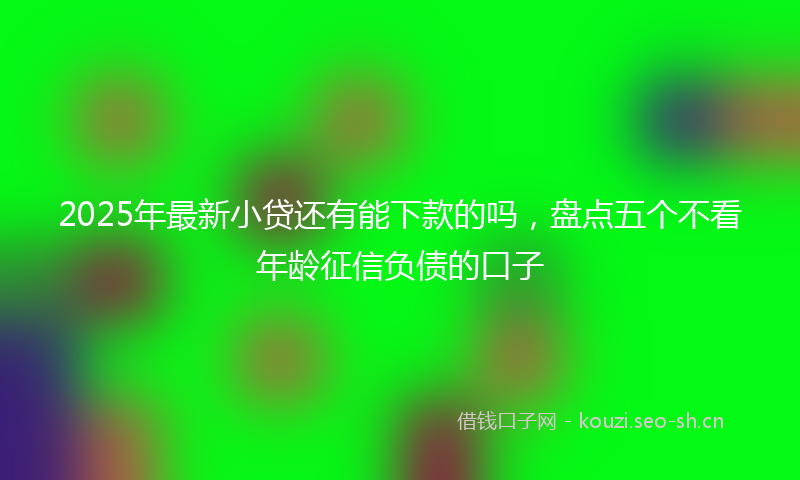 2025年最新小贷还有能下款的吗，盘点五个不看年龄征信负债的口子