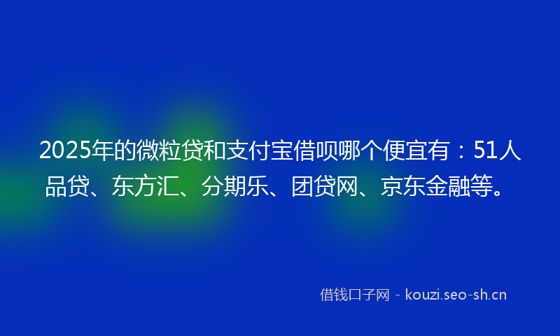 2025年的微粒贷和支付宝借呗哪个便宜有：51人品贷、东方汇、分期乐、团贷网、京东金融等。