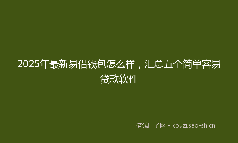 2025年最新易借钱包怎么样，汇总五个简单容易贷款软件