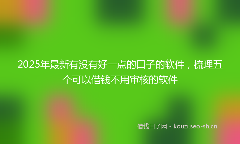 2025年最新有没有好一点的口子的软件，梳理五个可以借钱不用审核的软件
