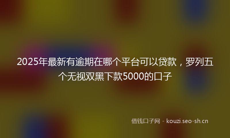 2025年最新有逾期在哪个平台可以贷款，罗列五个无视双黑下款5000的口子
