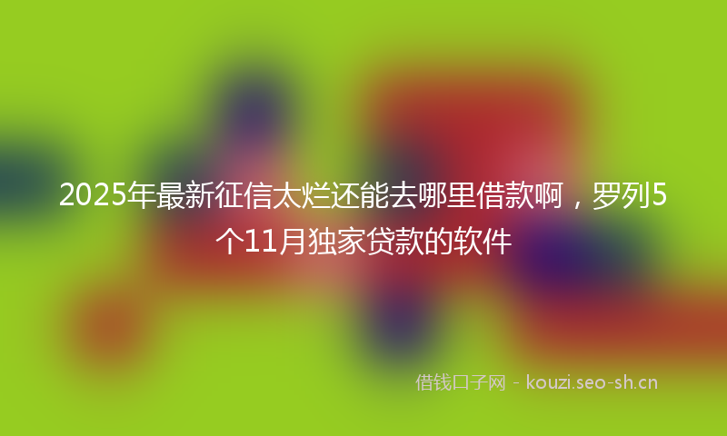 2025年最新征信太烂还能去哪里借款啊，罗列5个11月独家贷款的软件