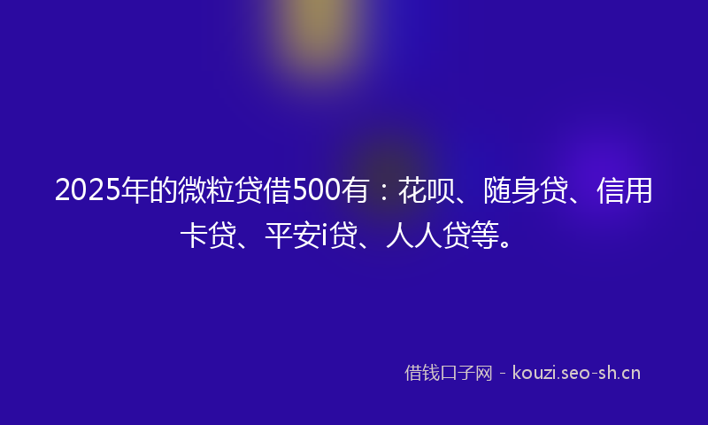2025年的微粒贷借500有：花呗、随身贷、信用卡贷、平安i贷、人人贷等。