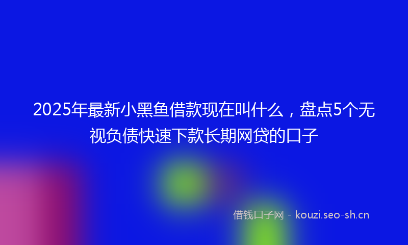 2025年最新小黑鱼借款现在叫什么，盘点5个无视负债快速下款长期网贷的口子