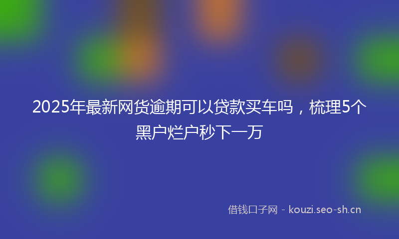 2025年最新网货逾期可以贷款买车吗，梳理5个黑户烂户秒下一万