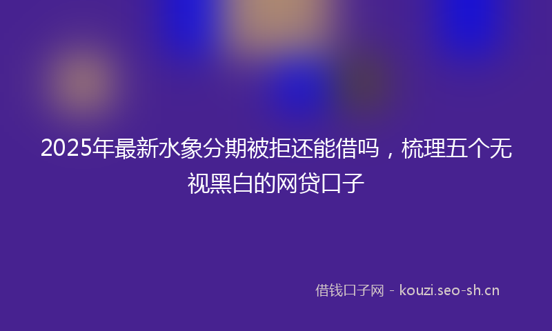 2025年最新水象分期被拒还能借吗，梳理五个无视黑白的网贷口子