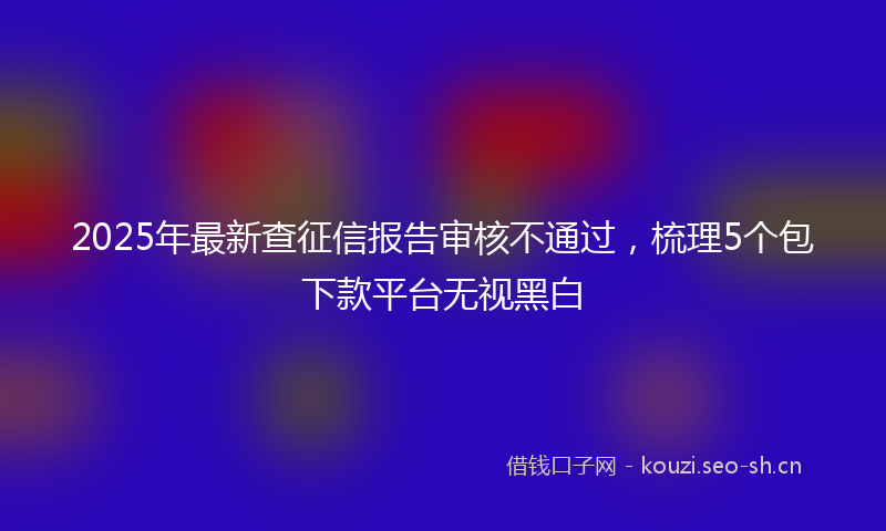 2025年最新查征信报告审核不通过，梳理5个包下款平台无视黑白