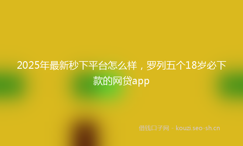 2025年最新秒下平台怎么样，罗列五个18岁必下款的网贷app
