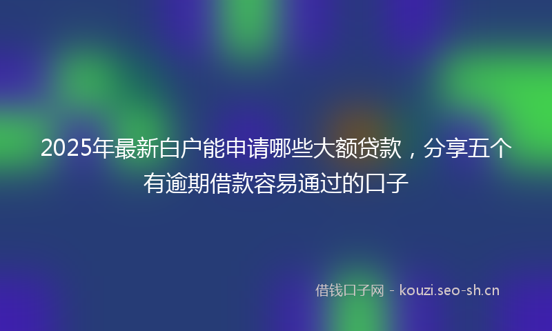 2025年最新白户能申请哪些大额贷款，分享五个有逾期借款容易通过的口子