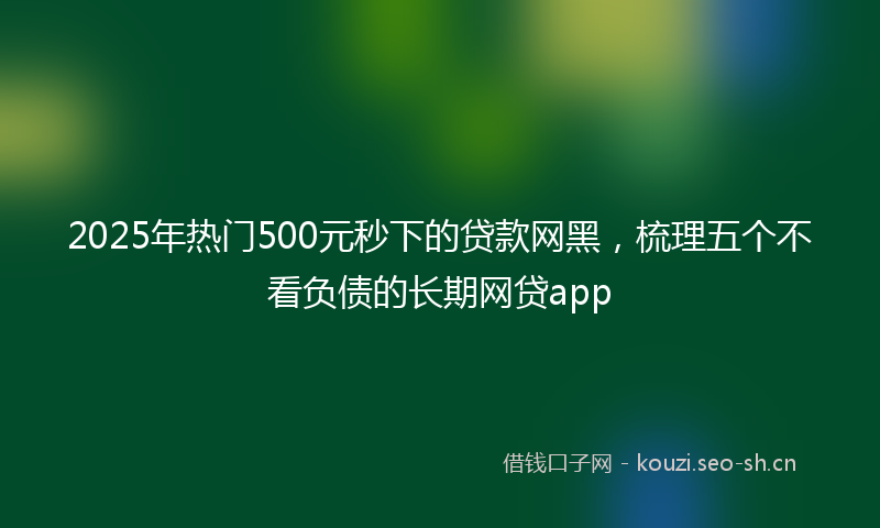 2025年热门500元秒下的贷款网黑，梳理五个不看负债的长期网贷app