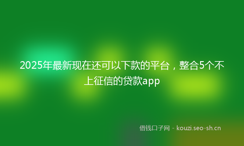 2025年最新现在还可以下款的平台，整合5个不上征信的贷款app