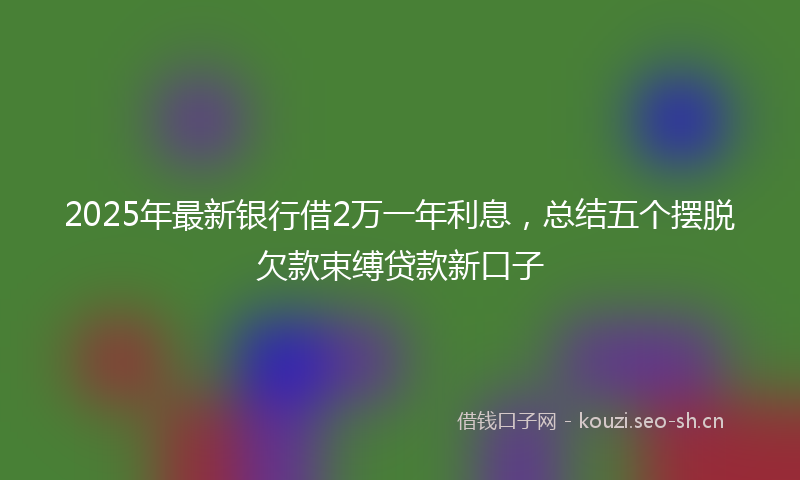 2025年最新银行借2万一年利息，总结五个摆脱欠款束缚贷款新口子
