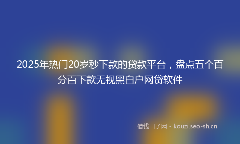 2025年热门20岁秒下款的贷款平台，盘点五个百分百下款无视黑白户网贷软件