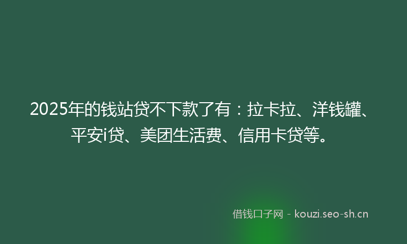 2025年的钱站贷不下款了有：拉卡拉、洋钱罐、平安i贷、美团生活费、信用卡贷等。