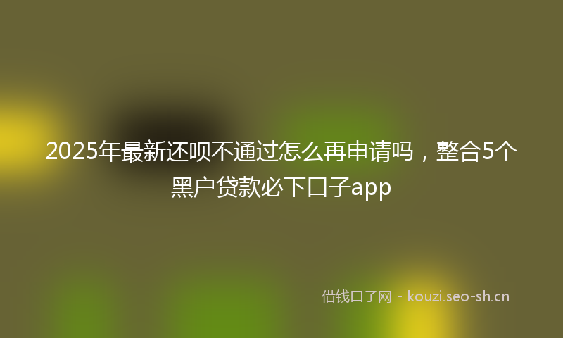 2025年最新还呗不通过怎么再申请吗，整合5个黑户贷款必下口子app