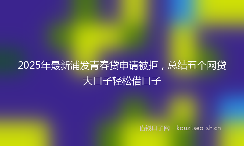 2025年最新浦发青春贷申请被拒，总结五个网贷大口子轻松借口子