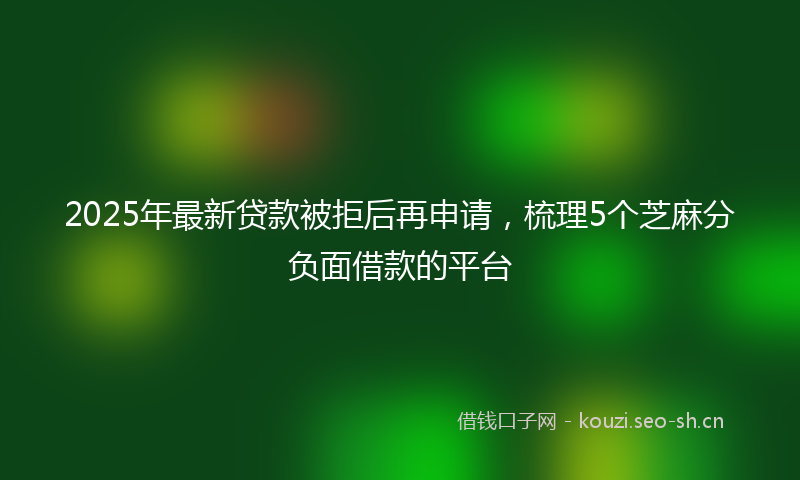 2025年最新贷款被拒后再申请，梳理5个芝麻分负面借款的平台