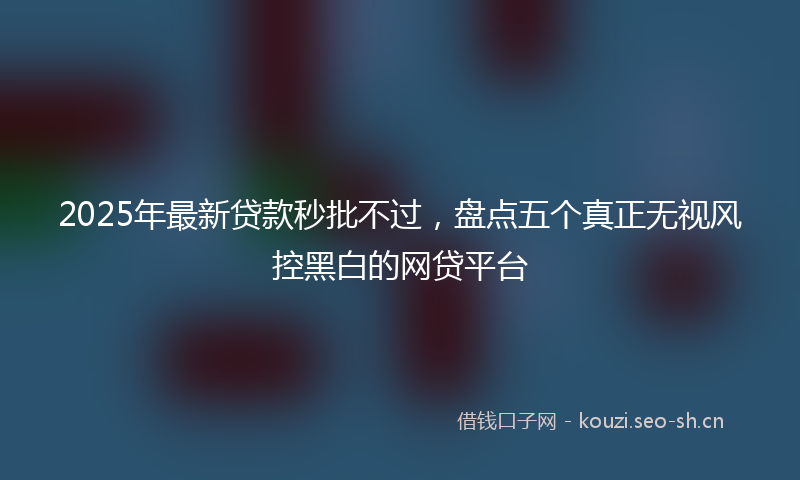 2025年最新贷款秒批不过，盘点五个真正无视风控黑白的网贷平台