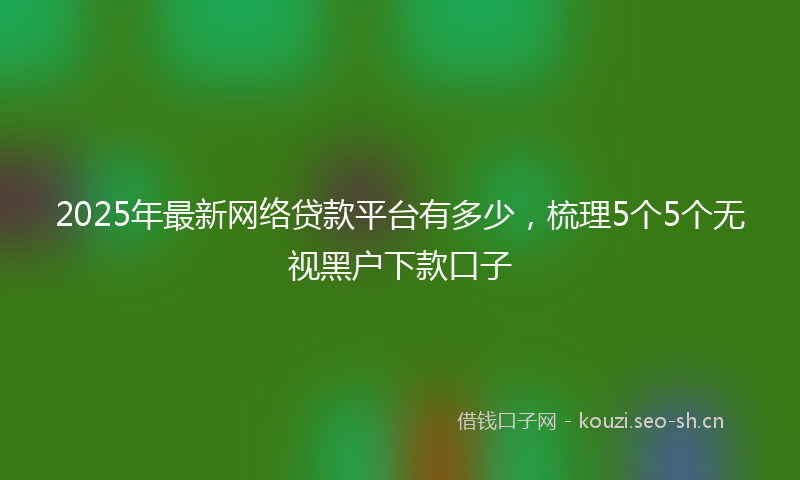 2025年最新网络贷款平台有多少，梳理5个5个无视黑户下款口子