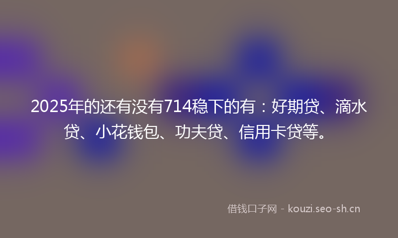 2025年的还有没有714稳下的有：好期贷、滴水贷、小花钱包、功夫贷、信用卡贷等。