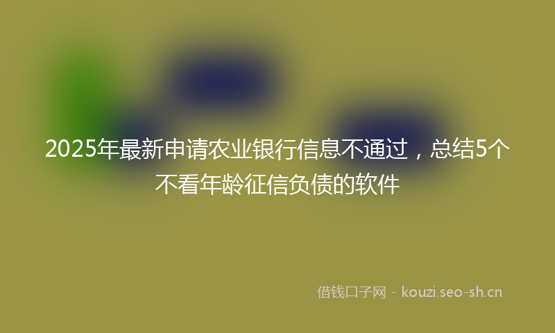 2025年最新申请农业银行信息不通过，总结5个不看年龄征信负债的软件