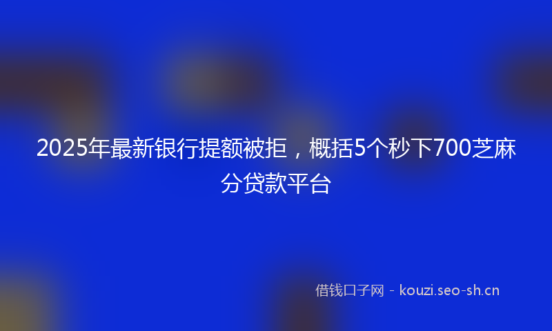 2025年最新银行提额被拒，概括5个秒下700芝麻分贷款平台