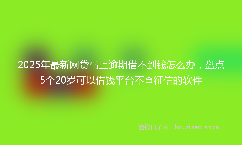 2025年最新网贷马上逾期借不到钱怎么办，盘点5个20岁可以借钱平台不查征信的软件