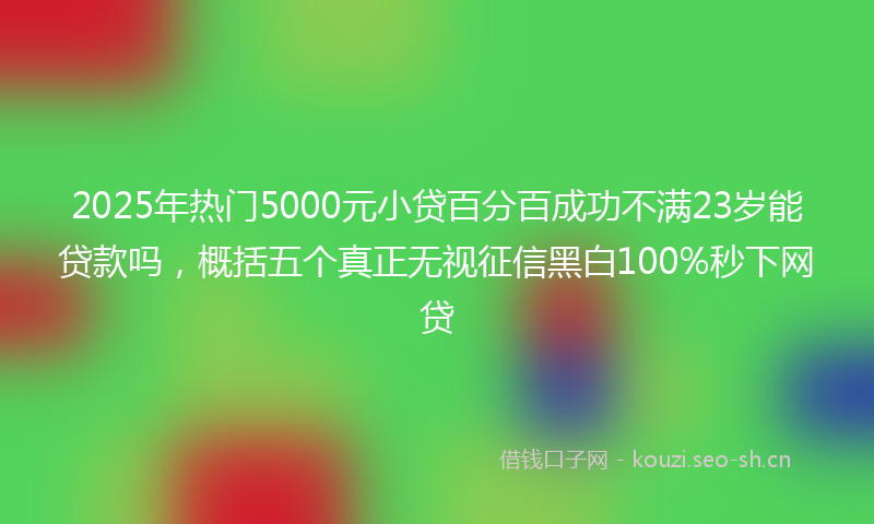 2025年热门5000元小贷百分百成功不满23岁能贷款吗，概括五个真正无视征信黑白100%秒下网贷