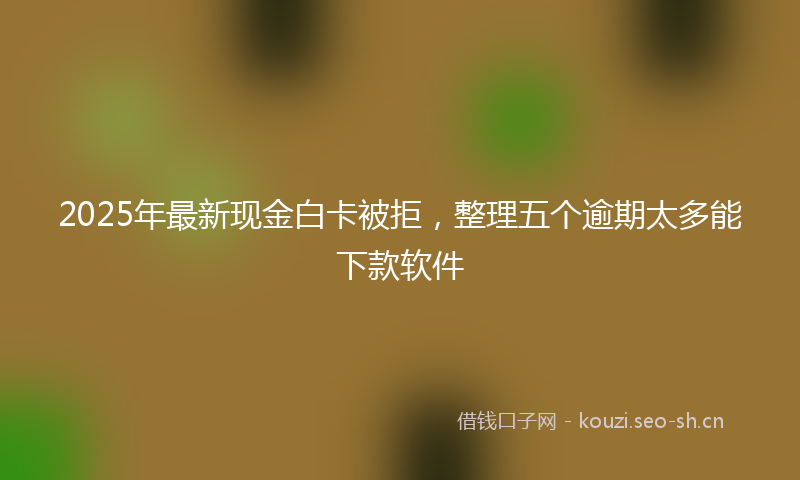 2025年最新现金白卡被拒，整理五个逾期太多能下款软件