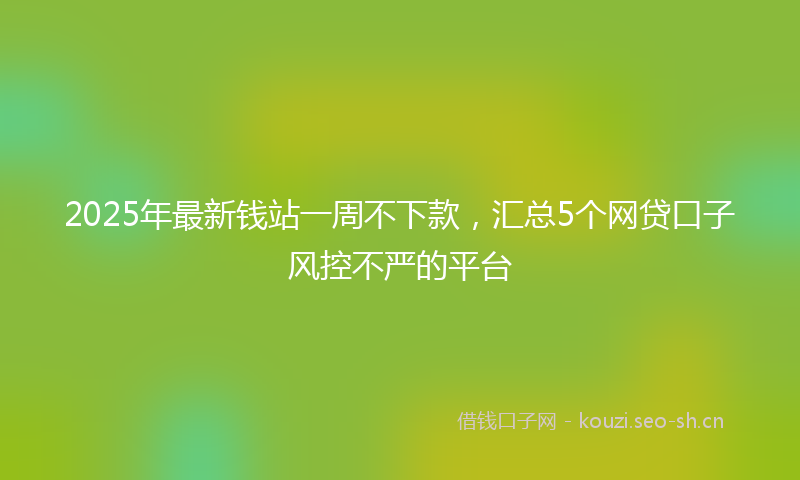 2025年最新钱站一周不下款，汇总5个网贷口子风控不严的平台